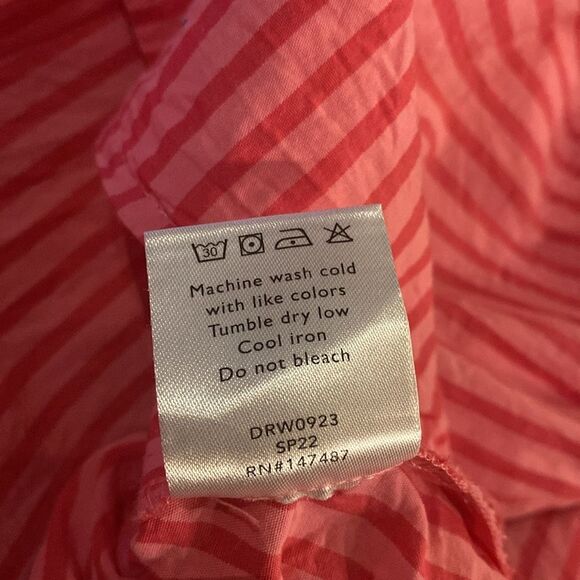 Draper James Smocked Bodice Pink Striped Summer Mini Dress M - Picture 9 of 9